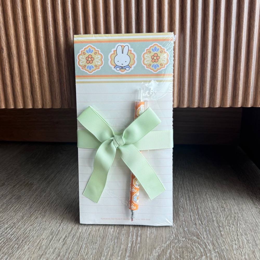 NEW Miffy Rabbit Magnetic List Pad and Gel Pen Set Floral 100 Sheets MY201